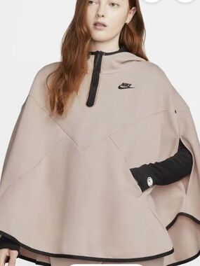 Nike Blush color Hooded Poncho with Black Trim